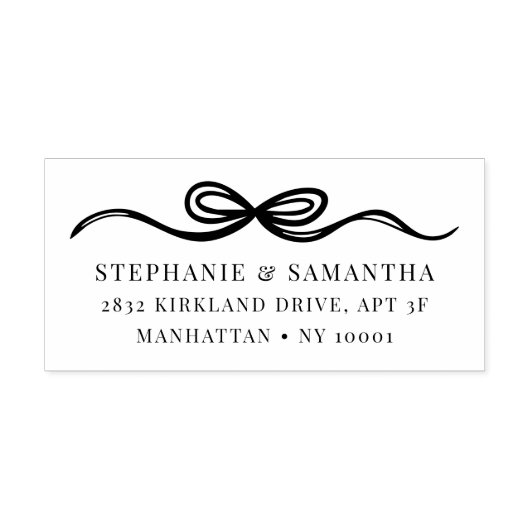 Eenvoudige Elegante Hand getrokken Bow Zelfinktende Stempel (Design)