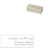 Eenvoudige elegante handgeschreven naam retouradre rubberstempel (Gestempeld)