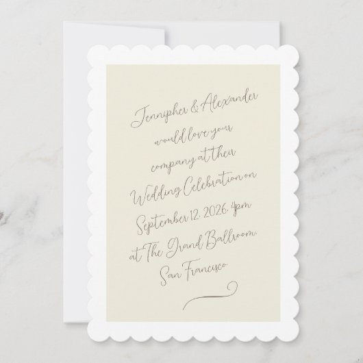 Eenvoudige Elegante Handgeschreven Script Bruiloft Kaart (Voorkant)