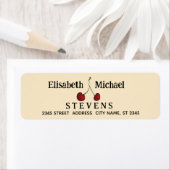 Eenvoudige elegante handgetekende speelse rode ker etiket (Insitu)