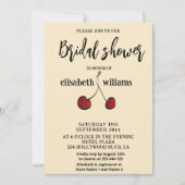 Eenvoudige elegante handgetekende whimsy rode kers kaart (Voorkant)