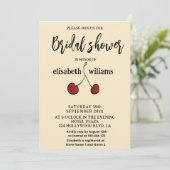 Eenvoudige elegante handgetekende whimsy rode kers kaart (Staand voorkant)