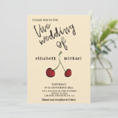 Eenvoudige elegante handgetekende whimsy rode kers kaart (Staand voorkant)