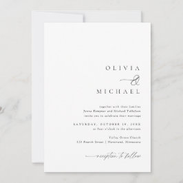 Eenvoudige elegante handschrift bruiloft kaart