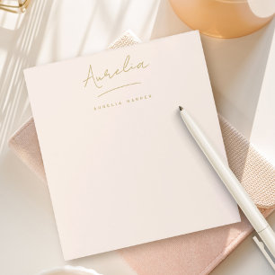 Eenvoudige Elegante Handtekening Minimaal Blush Ro Notitieblok