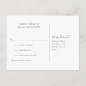 Eenvoudige Elegante Handtekening Script RSVP Uitnodiging Briefkaart (Achterkant)