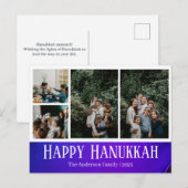 Eenvoudige Elegante Happy Chanoeka familie foto Feestdagenkaart (Voorkant / Achterkant)