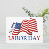 Eenvoudige Elegante Happy Labor Day Rood Wit Blauw (Staand voorkant)