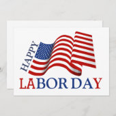 Eenvoudige Elegante Happy Labor Day Rood Wit Blauw (Voorkant / Achterkant)