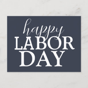Eenvoudige Elegante Happy Labor Day Rood Wit Blauw Briefkaart