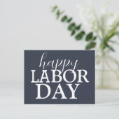 Eenvoudige Elegante Happy Labor Day Rood Wit Blauw Briefkaart (Staand voorkant)
