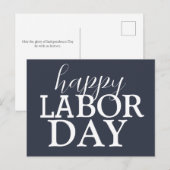 Eenvoudige Elegante Happy Labor Day Rood Wit Blauw Briefkaart (Voorkant / Achterkant)