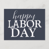 Eenvoudige Elegante Happy Labor Day Rood Wit Blauw Briefkaart (Voorkant)