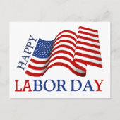 Eenvoudige Elegante Happy Labor Day Rood Wit Blauw Briefkaart (Voorkant)