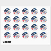 Eenvoudige Elegante Happy Labor Day Rood Wit Blauw Ronde Sticker (Vel)