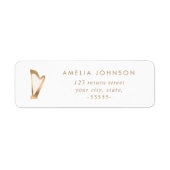 Eenvoudige elegante harp muziek leraar goud wit etiket (Voorkant)