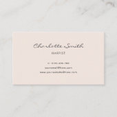 Eenvoudige elegante harpist minimale blush roze visitekaartje (Voorkant)
