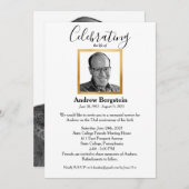 Eenvoudige elegante herdenkingsviering van het lev kaart (Voorkant / Achterkant)