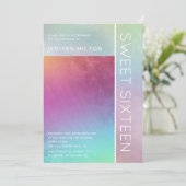 Eenvoudige elegante holografische, zoete zestien u kaart (Staand voorkant)