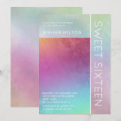 Eenvoudige elegante holografische, zoete zestien u kaart (Voorkant / Achterkant)