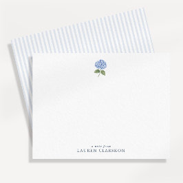 Eenvoudige Elegante Hortensia Notitiekaart Notitiekaartje