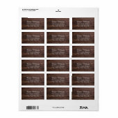 Eenvoudige elegante houten Adresetiketten Etiket (Full Sheet)