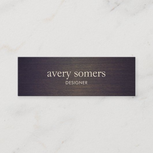 Eenvoudige Elegante Houten Minimalistische Ontwerp Mini Visitekaartje (Voorkant)