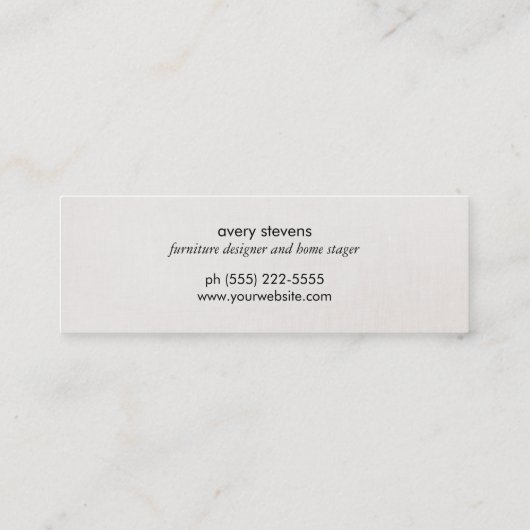 Eenvoudige Elegante Houten Minimalistische Ontwerp Mini Visitekaartje (Achterkant)