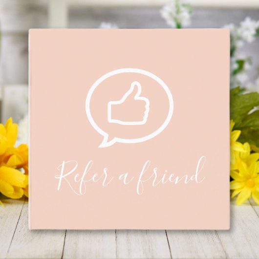 Eenvoudige elegante huidroze aanbevelingskaartje