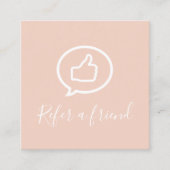 Eenvoudige elegante huidroze aanbevelingskaartje (Voorkant)