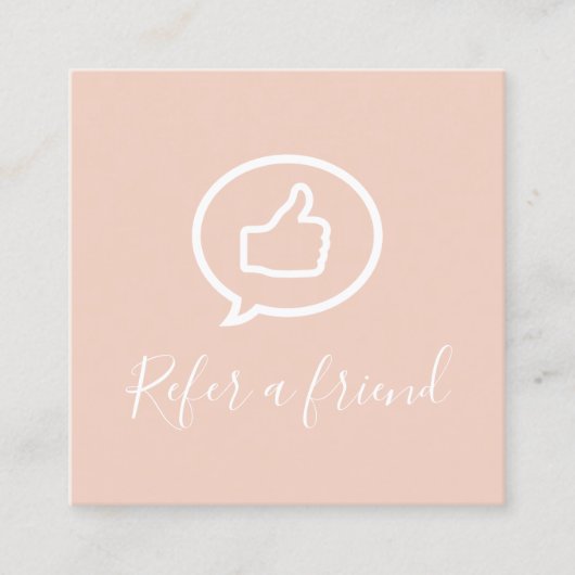 Eenvoudige elegante huidroze aanbevelingskaartje (Voorkant)