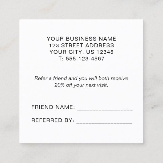 Eenvoudige elegante huidroze aanbevelingskaartje (Achterkant)