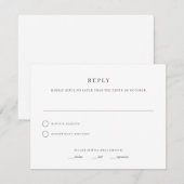 Eenvoudige & Elegante Huwelijks RSVP Antwoordkaart Kaart (Voorkant / Achterkant)