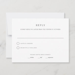 Eenvoudige & Elegante Huwelijks RSVP Antwoordkaart Kaart