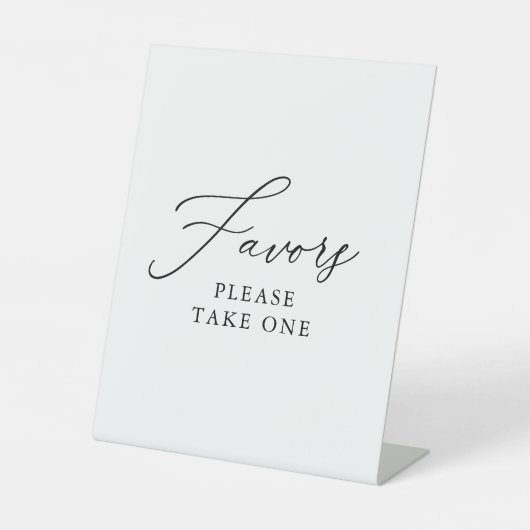Eenvoudige Elegante Huwelijksgunsten Reclamebord Met Voetstuk (Voorkant)
