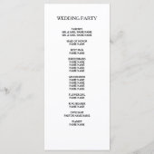 Eenvoudige elegante huwelijksprogramma's programmakaart (Achterkant)