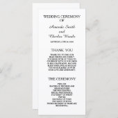 Eenvoudige elegante huwelijksprogramma's programmakaart (Voorkant / Achterkant)