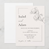 Eenvoudige elegante huwelijksuitnodiging kaart (Voorkant / Achterkant)