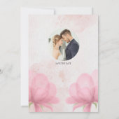 Eenvoudige elegante huwelijksuitnodiging met roze  kaart (Achterkant)