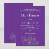 Eenvoudige elegante huwelijksuitnodiging - minimal kaart (Voorkant / Achterkant)