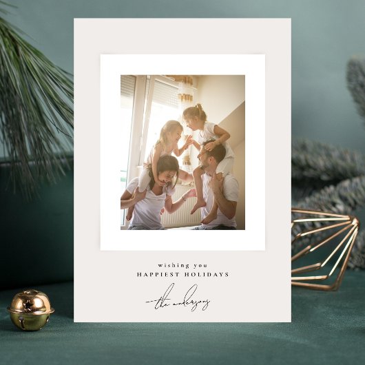 Eenvoudige elegante ingelijste foto lijst Merry Ch Feestdagenkaart