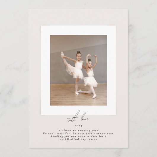 Eenvoudige elegante ingelijste foto lijst Merry Ch Feestdagenkaart (Achterkant)