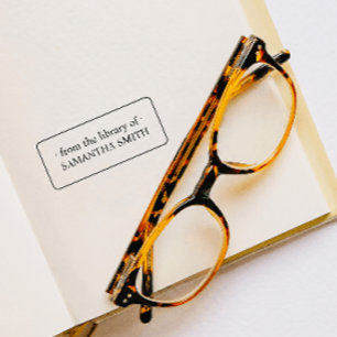 EENVOUDIGE ELEGANTE INGELIJSTE NAAM BOOKPLATE LIBR RUBBERSTEMPEL