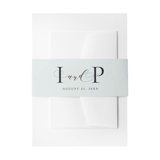 Eenvoudige elegante initialen bruiloft uitnodigingen wikkel (Voorkant Voorbeeld)