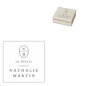 Eenvoudige Elegante Initialen Ex Libris Monogram B Rubberstempel (Gestempeld)