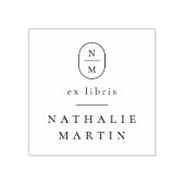 Eenvoudige Elegante Initialen Ex Libris Monogram B Rubberstempel (Afrduk)