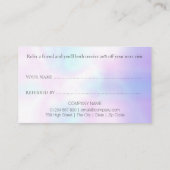 Eenvoudige elegante irdescent aanbevelingskaartje (Achterkant)