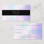 Eenvoudige elegante irdescent aanbevelingskaartje (Voorkant / Achterkant)