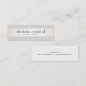 Eenvoudige elegante Ivory Stripe Professional Mini Visitekaartje (Voorkant / Achterkant)