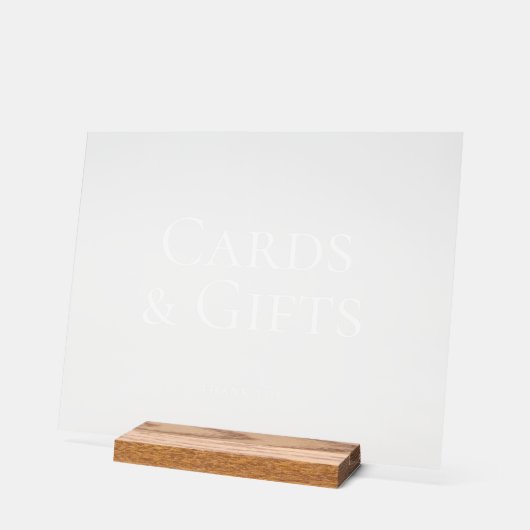 Eenvoudige Elegante Kaarten + Geschenken Trouwteke Acryl Bord (Hoek)